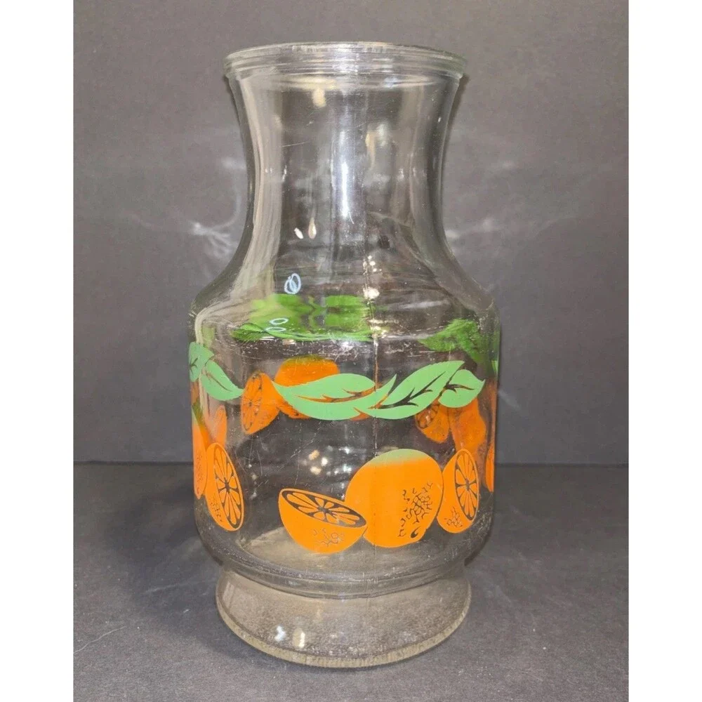 Vintage Anchor Hocking Orange Juice OJ decanter 1 quart VTG Pitcher